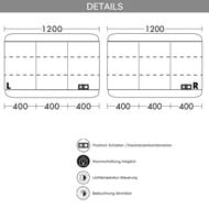 ���������� ���� Burgbad B.Me 1200�700�200 LED, �����, 3 ������, �������� ������� SGUD120LF5982