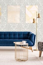 Обои виниловые на флизелине Marburg City Glam 32302 (1,06х10,05) дамаск, белые (рул.)