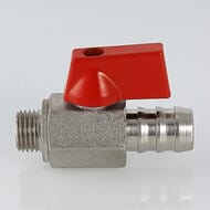 Кран дренажный VALTEC 14х1/4"Н со штуцером, красная рукоятка VT.435.N.02