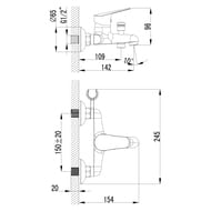 Смеситель для ванны/душа Lemark PARTNER LM6552C однозахватный, душевой комплект, хром