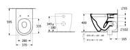 Унитаз приставной Villeroy&Boch Subway 3.0 4671T0T2 370х600х400 TwistFlush, AntiBac, CeramicPlus,бел