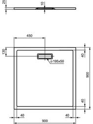 Ideal Standard   ULTRAFLAT 900x900x25  ,   T4467V3