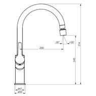 Смеситель DAMIXA Eclipse для кухни, с двухрежимным аэратором, черный DX310722300/310722300