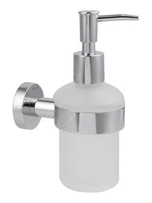 Дозатор для жидкого мыла Aquatek Вега AQ4005CR подвесной, стекло матовое, латунь, цвет: хром