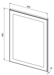 ������� Dreja Kvadro (600�850) � LED ����������, ������������ ����������� 77.9011W