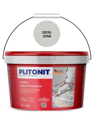 Затирка цементная эластичная PLITONIT Colorit Premium светло-серая, 2 кг
