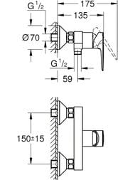 ��������� ��� ���� Grohe BauEdge ��� ������, �������������, ��������, ���� 23635001