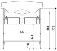 ����� ��� �������� Caprigo ������ 80 bianco 815�945�496 11212CH-021