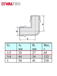 Уголок VALTEC 1/2"НН с ограничителем, латунь никелированная, VTr.093.N.0004 — изображение 4