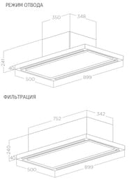  ELICA Cloud Seven IX/F/90 LED, 900500 , 1100 3/, 214 , , ./ PRF0141953