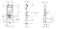 GEBERIT Duofix Sigma 8 Инсталляция для подвесного унитаза, двойной смыв, фронт. упр. 111.796.00.1