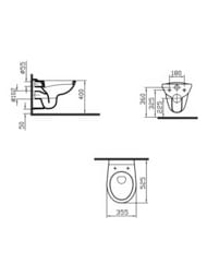 Комплект: Инсталляция Vitra клавиша белая + унитаз VitrA Normus L + сиденье микролифт 9773B003-7207
