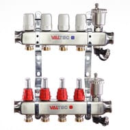 Коллекторная группа VALTEC  4 выхода, 1"х3/4" с расходомерами, нержавеющая сталь VTc.586.EMNX.0604