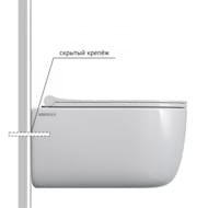 Унитаз подвесной Berges EGO 490х370х325 безободковый, сиденье Toma slim SO микролифт, белый 082111