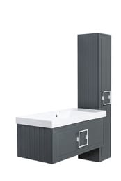 Шкаф-пенал La Fenice Cubo Grigio 30 см (300х300х1610) серый матовый FNC-05-CUB-G-30