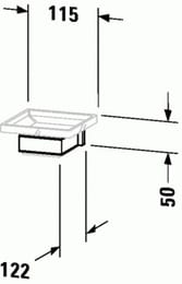 Уценка! DURAVIT Karree Мыльница подвесная (матовое стекло/хром) 0099521000 - уценка. — изображение 2