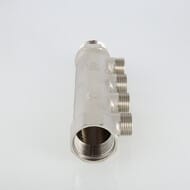 Коллектор VALTEC 3/4" на 4 выхода 1/2"Н магистральный без кранов, никель VTc.500.N.0504