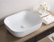 Раковина накладная BelBagno (500х400х140) прямоугольная, без отверстия под смеситель, белая BB1302