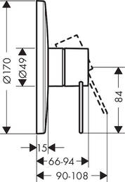 ��������� Axor Uno 38626340 ��� ���� ������������, ��������-�����, ����. ������ ����