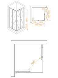 ������� ������ RGW Passage PA-030 (800�800�1950) ������ 6�� ����������/������� ���� 3508103088-11