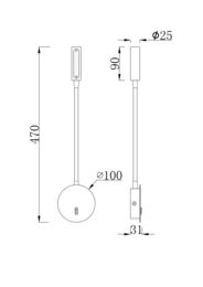 ��������� ���������� Maytoni Stem (����) C035WL-L3CH3K, 3000K, 3��, 120�, IP20, LED, ����