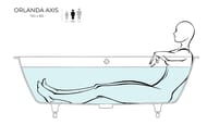 Ванна встраиваемая Salini Orlanda Axis Kit 190 103321MF  1905х800х600 S-Stone, RAL полностью матов