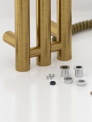 СУНЕРЖА Терция 4.0 Полотенцесушитель 1200х106 нерж.сталь, состар. латунь, МЭМ правый 051-0883-1206 — изображение 4