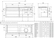 ����� ��� ���������� Villeroy & Boch LEGATO (1400�550�500) ���������, 4 �����, ����� B59000DH
