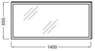 Зеркало Jacob Delafon EB1446-NF (1400х43х650) функция анти-пар, подсветка, инфракрасный выключатель