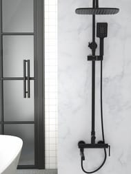 Душевая система BelBagno ACQUA-VSCM-NEROсо смесителем для ванны, верхний и ручной душ,черный матов — изображение 2
