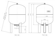 Гидроаккумулятор системы водоснабжения Reflex DE 60 (740х409) 60л, 1", 14кг