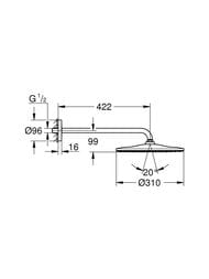 ������� ��� Grohe Rainshower 310 Mono ���������, ����, ��������� ������ 22121KF0