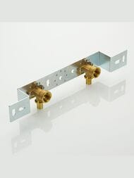 Водорозетка VALTEC аксиальная, 16(2,2)х1/2"В двойная на планке,латунь, VTm.424.G.001604