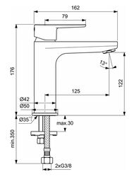 ��������� ��� ����������� Ideal Standard CERAFINE O ����� 126��, ��� ��� ����., ���.������ BC554XG