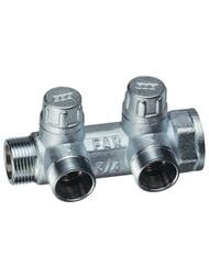 Коллектор запорный FAR 3/4"ВН на 2 отвода М24х19, FK 3875 C34