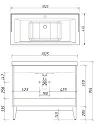 ����� ��� �������� Caprigo Windsor 100 1025�915�470 ���� �����/������ 14015.1-B016/B032