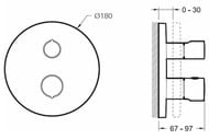 Смеситель Jacob Delafon ROUND E98731-CP/E75390-CP термостатический для ванны/душа, встраиваемый,внешн. часть