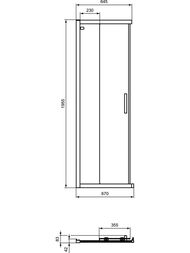 Дверь душевого уголка Ideal Standard CONNECT 2 (700х1950) откатная, стекло прозрач /алюминий K9257EO