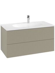 Тумба под умывальник Villeroy & Boch Antao (988х504х496) 2 ящика, подсветка, серый камень L05100HK — миниатюра 1