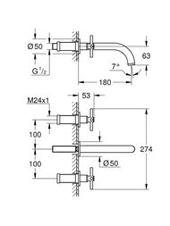 ��������� Grohe Atrio New 20164003 ��� ����������� �� 3 ���������, ������� �����, ����
