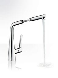 Смеситель Hansgrohe Metris M71 для кухни 320мм вытяжной излив 1 тип струи хром 14821000 — изображение 3