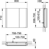 �������-���� Keuco Somaris 800�710�115 ������������,2 ������,�������,����. ��.,����. ���.14512372200