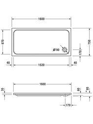 ������ ��������� Duravit D-Code 1600�750 720164000000000