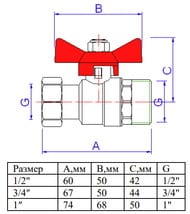 Кран шаровый 1"ВН VALTEC BASE с накидной гайкой VT.260.N.0606