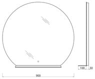 ������� BelBagno SPC-RNG-900-LED-TCH-MENS (900x30x900) ���������� ����.�����������, �����.�������