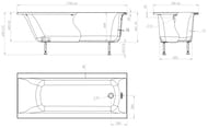 Ванна пристенная Astra-Form Нью-Форм 01010012 (1700х700х660) иск.камень,ножки в комплекте,белый