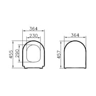 Уценка! Cиденье тонкое Vitra 364х455  дюропласт, мягкое закрытие 110-003-019
