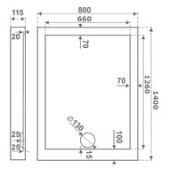 Поддон акриловый GOOD DOOR BAS ОЛИМПИК 140х80 (прямоугольный) без слива