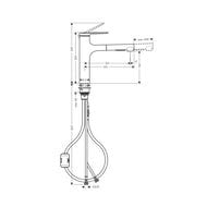 Смеситель Hansgrohe Zesis M33 2jet для кухни 160мм однорычажный, вытяжной душ, матов.черный 74801670