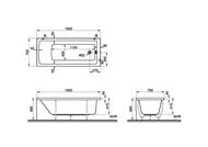 Ванна акриловая Vitra Neon 160x70 без гидромассажа 52520001000